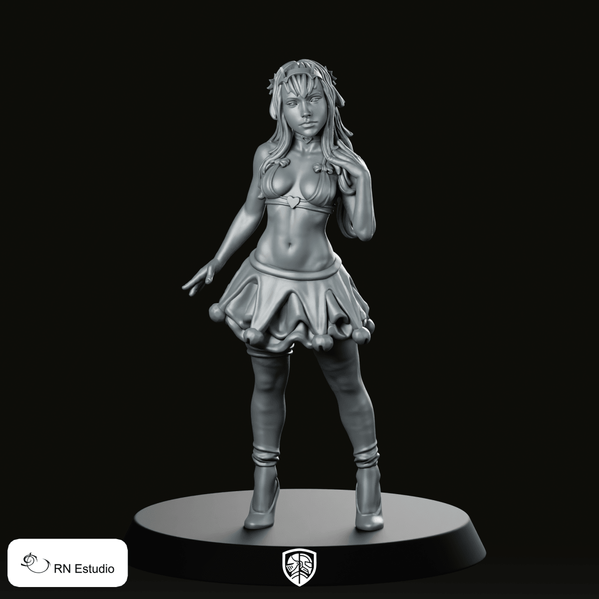 Zeraphine Vexmoire Miniature Flirty Bard Rogue Noble - RN Estudio - We Print Miniatures
