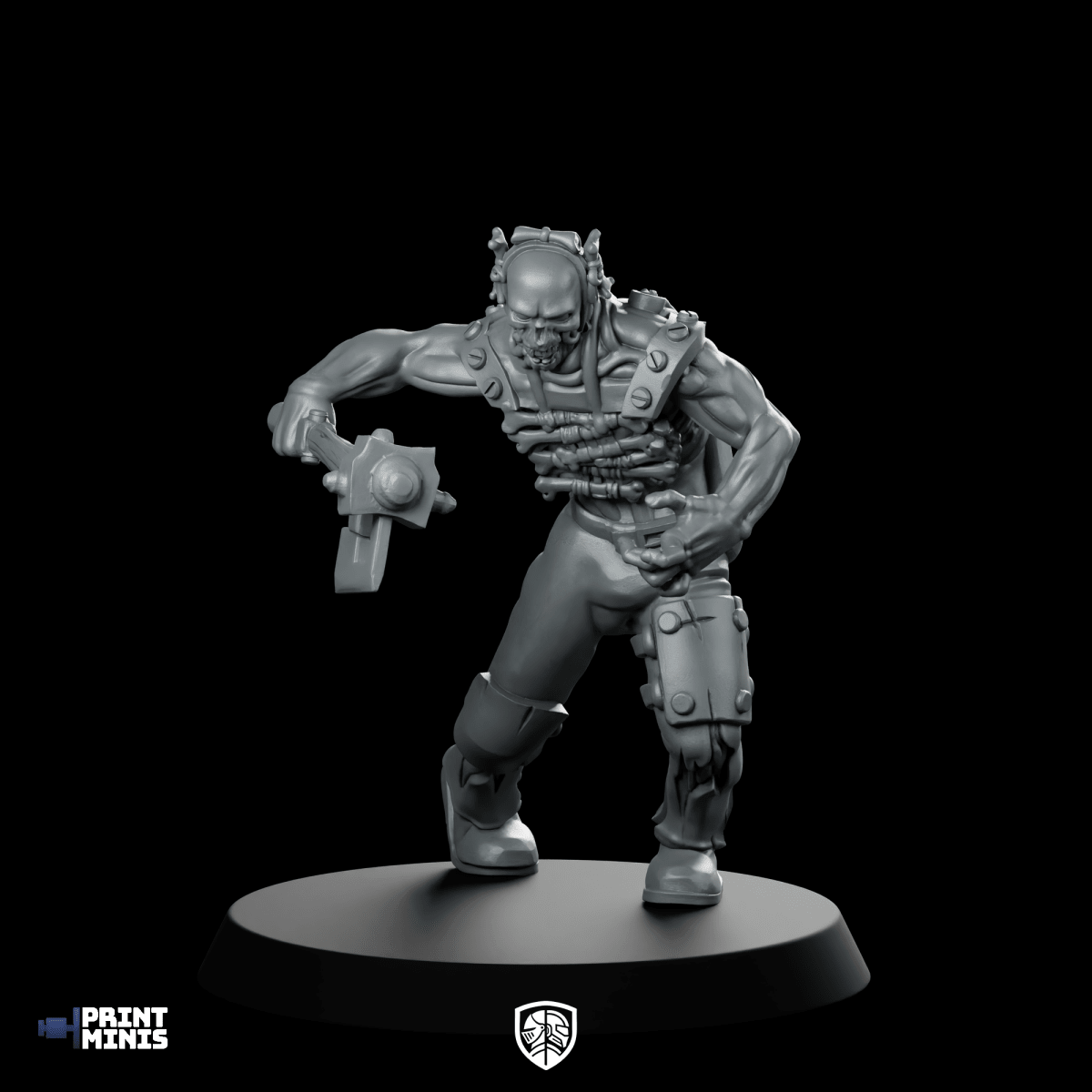 Zombie 001 Miniature Undead Butcher Executioner - Print Minis - We Print Miniatures