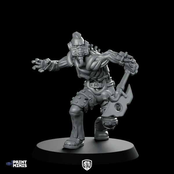 Zombie 003 Miniature Gasmask Berserker Great Axe - Print Minis - We Print Miniatures