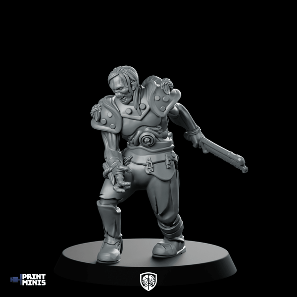 Zombie 008 Miniature Undead Warrior Armour Club - Print Minis - We Print Miniatures
