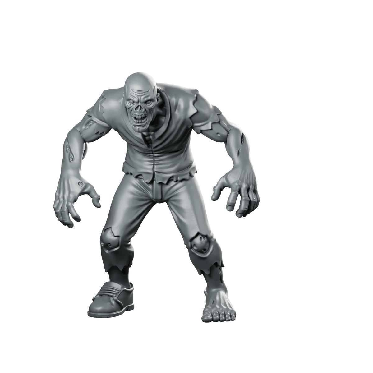 Zombie Shambling Miniature Bald Undead Walker Miniature 360 Spin 01
