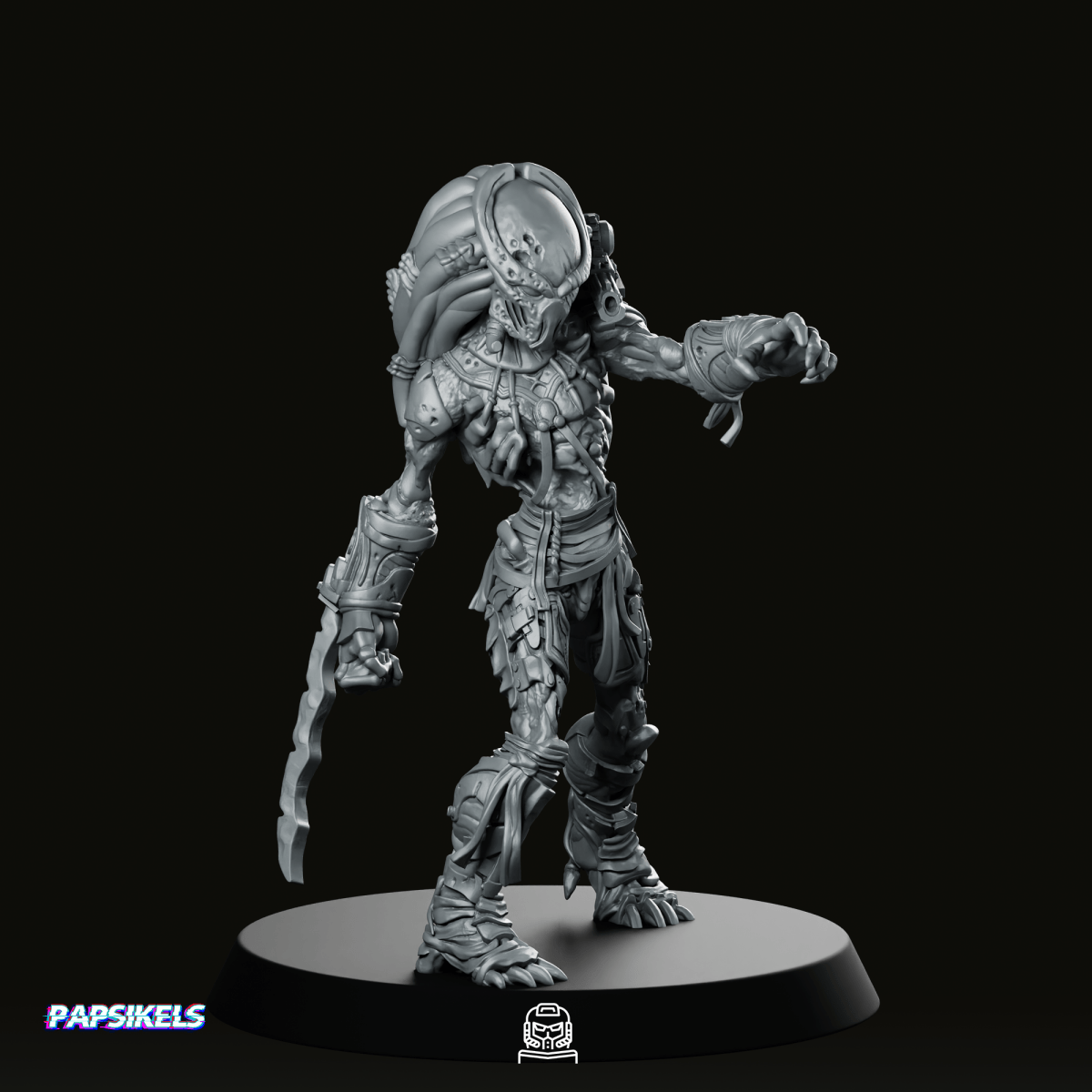 Zombie Tracker Skull Hunter Miniature - Papsikels Miniatures - We Print Miniatures