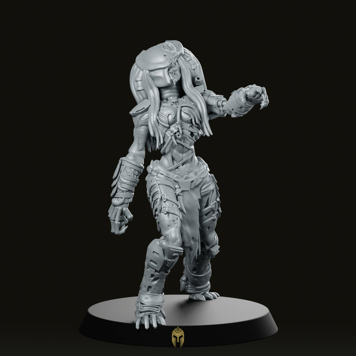 Zombie Vixen Skull Hunter 2 Miniature - Papsikels Miniatures - We Print Miniatures