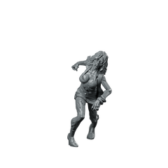 Zombie3 Miniature Female Zombie Lurching Undead Miniature 360 Spin 01
