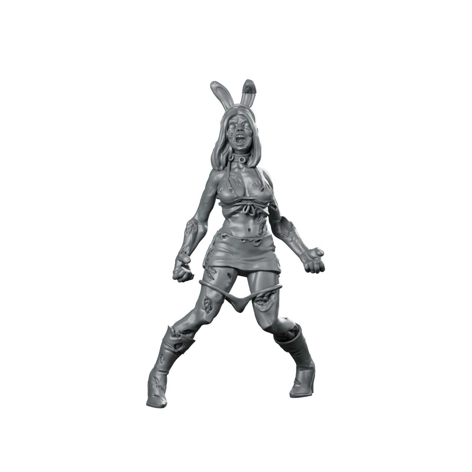 Zombie4 Miniature Zombie Bunny Girl Undead Miniature 360 Spin 01
