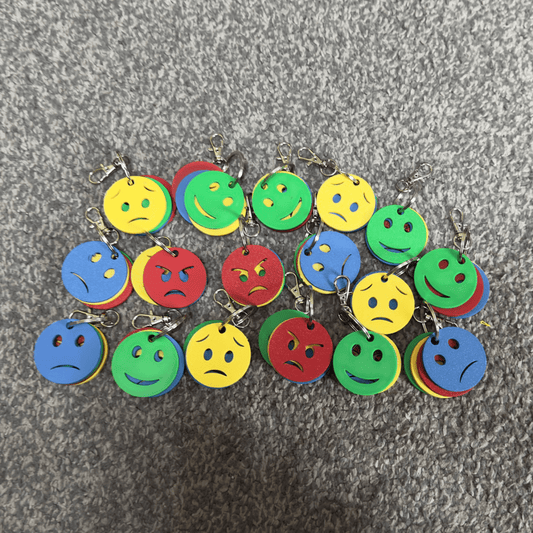 Zones of Regulation Keychain Keyring 4 Emotional Regulation Tools - We Print Miniatures - We Print Miniatures