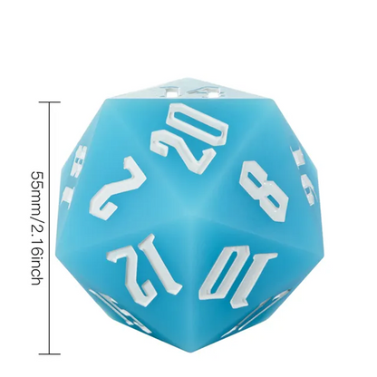 Jester's Bounce | 55 mm leuchtendes D20-Silikon | Blau