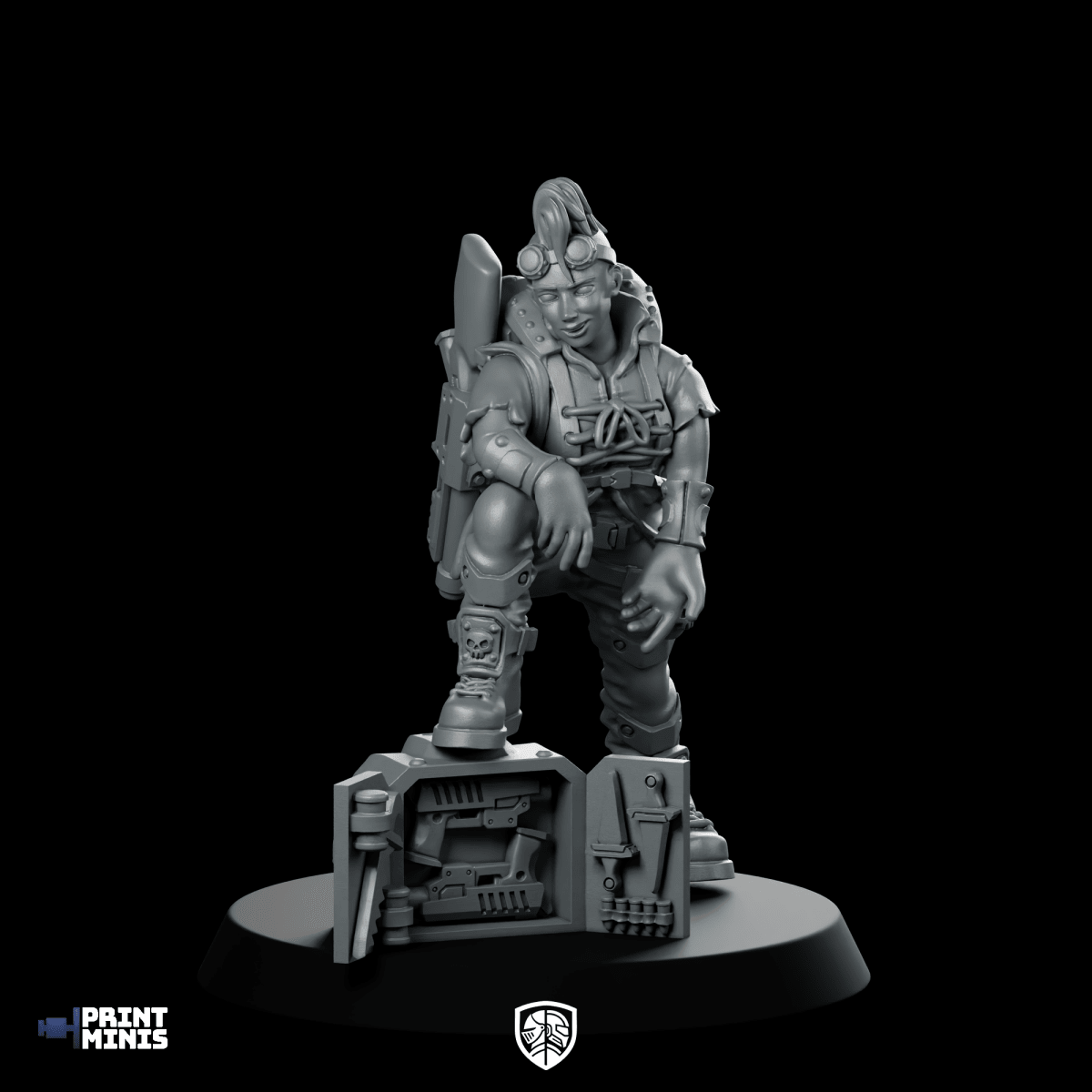 Zyanya Hawker Miniature Sci - Fi Merchant NPC Vendor - PrintMinis - We Print Miniatures