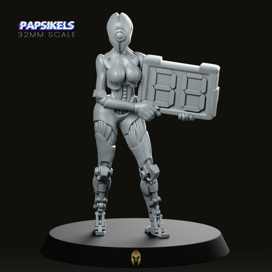 Ada Female Cyberpunk Robot Miniature - We Print Miniatures -Papsikels Miniatures