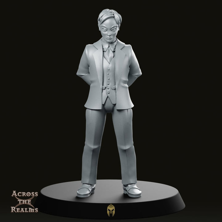 Figurine PNJ Alien Businessman Banker – Homme d'affaires extraterrestre en costume pour jeu de figurines de science-fiction