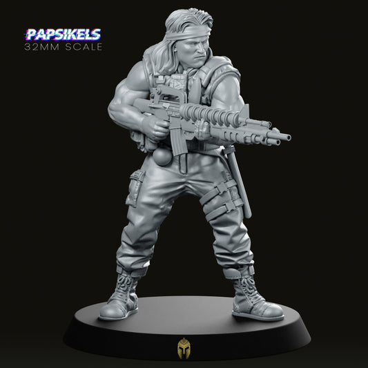 Army Callin Tobs with Assault Rifle Miniature - We Print Miniatures -Papsikels Miniatures