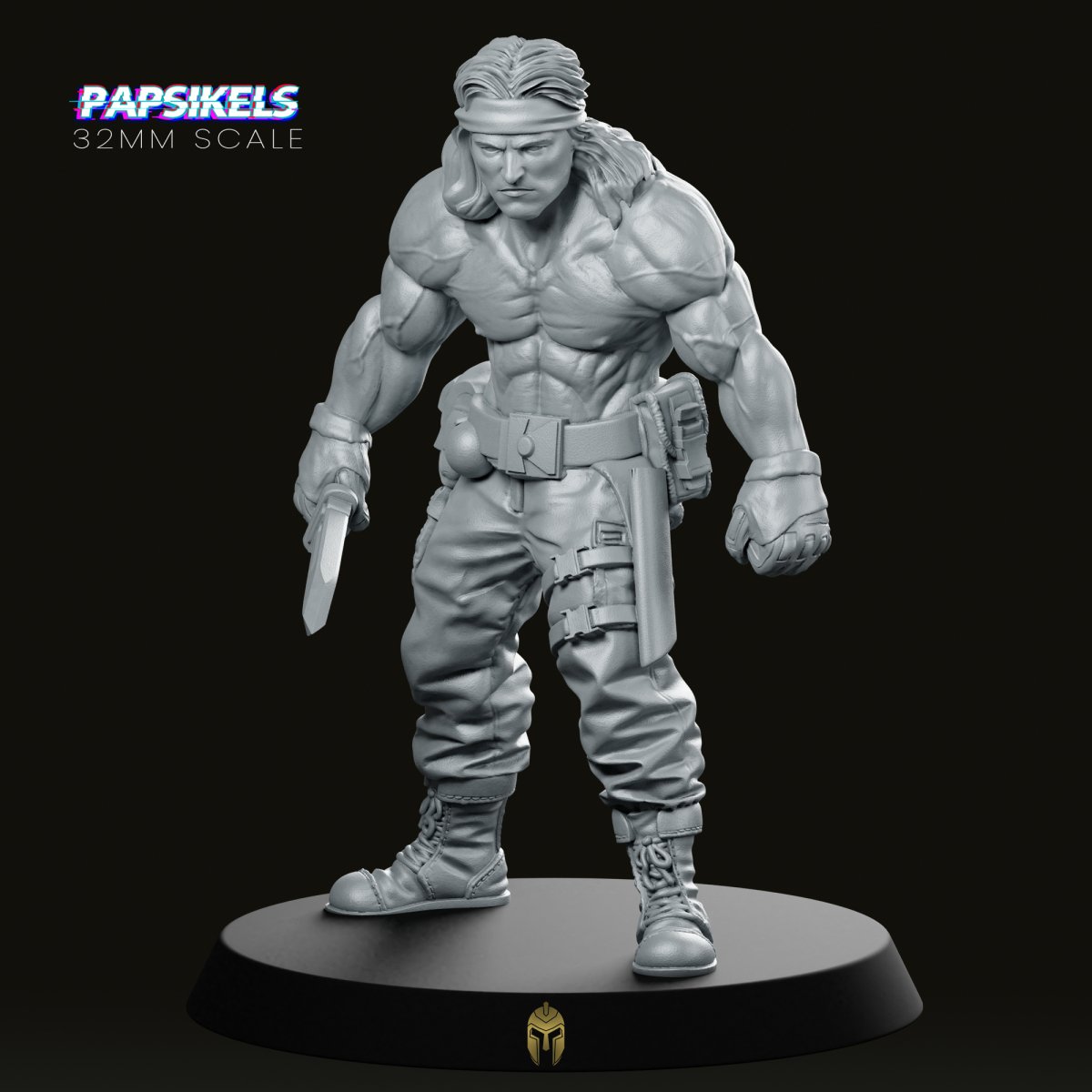 Army Callin Tobs with Knife Miniature - We Print Miniatures -Papsikels Miniatures