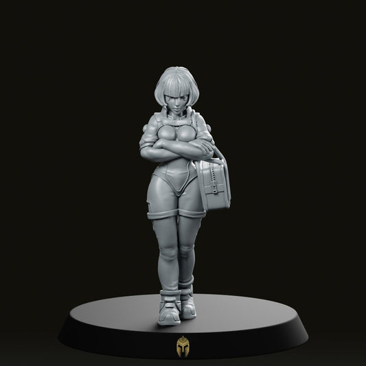 Ayeisha Net Strider Cyberpunk Miniature - We Print Miniatures -Papsikels Miniatures