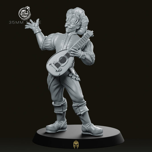 Bard Musician A Lute Miniature - We Print Miniatures -CastNPlay