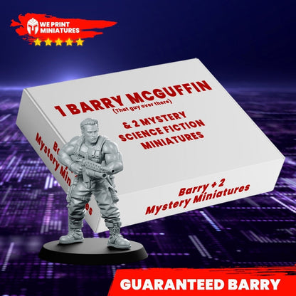 Barry Mcguffin & 2 Scifi Miniatures Mystery Box - We Print Miniatures -We Print Miniatures