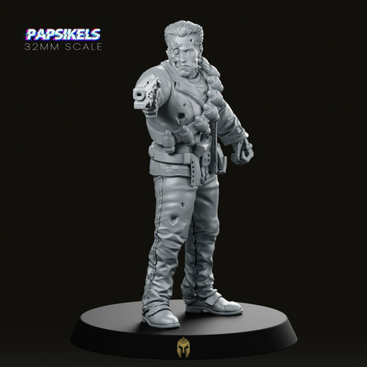 Barry Mcguffin Cyborg with Pistol Miniature - We Print Miniatures -Papsikels Miniatures