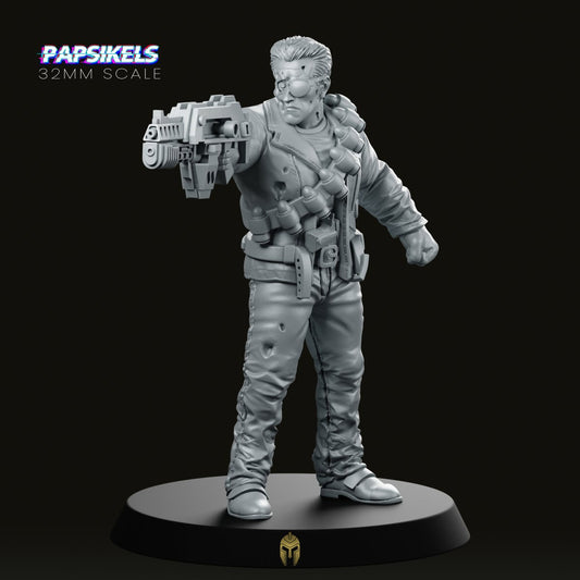 Barry Mcguffin Cyborg with Rifle Miniature - We Print Miniatures -Papsikels Miniatures