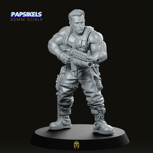Barry Mcguffin Jungle Fighter Miniature - We Print Miniatures -Papsikels Miniatures