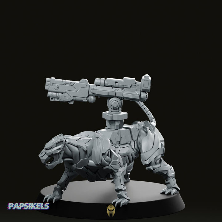 Challa Cyber ​​Panther Miniatuur Sci-Fi Cyberpunk Hars