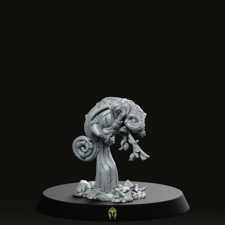 Miniatura de camaleón Chameo Wizard B de resina, familiar lanzador de conjuros