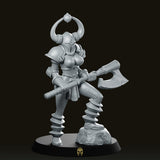 Chaos Helmet Female 2 Miniature - We Print Miniatures -RN Estudio