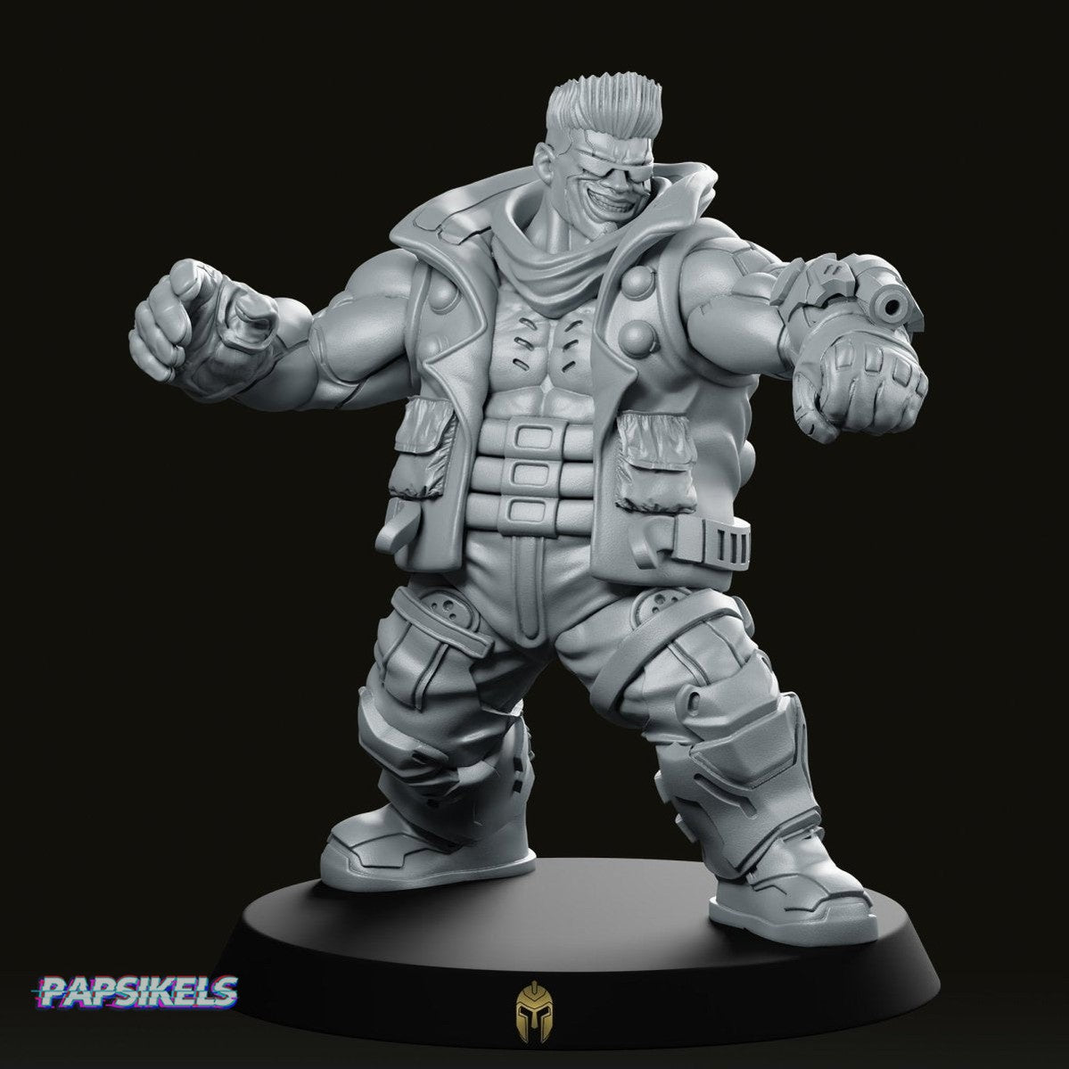 Choogs Armblaster Cyberpunk Miniature - We Print Miniatures