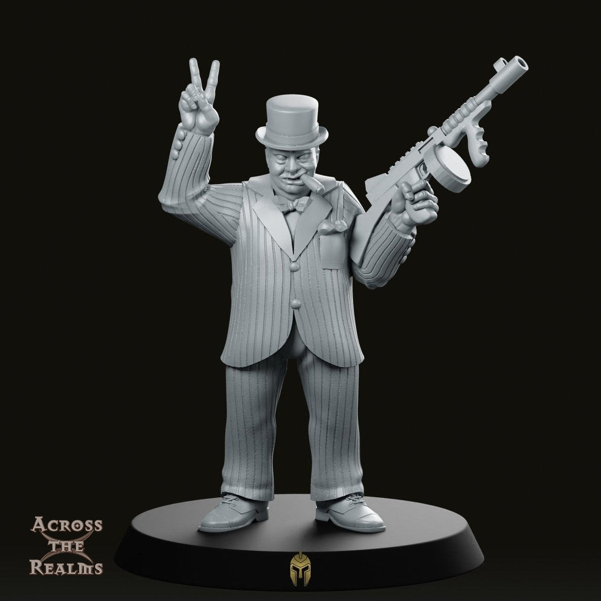 Churchill V for Victory miniature - We Print Miniatures
