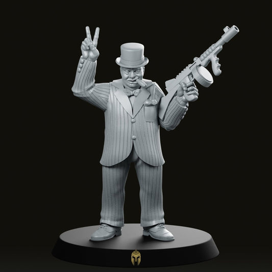 Churchill V for Victory miniature - We Print Miniatures