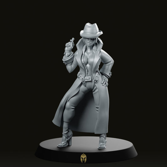 Classy Female Investigator Fantasy miniature - We Print Miniatures -Across The Realms