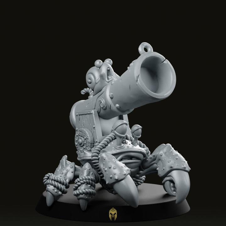Crabe Cannon B, figurine de crabe de compagnie, artillerie fantasy