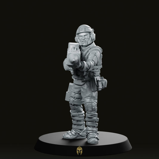 Cristoph Spaceborn Defender A Miniature - We Print Miniatures -Papsikels Miniatures