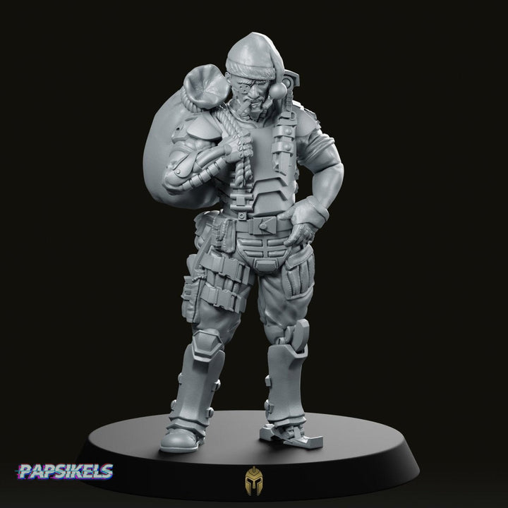 Christmas Cyber Santa Scifi Miniature Armored Tactical Giftbag
