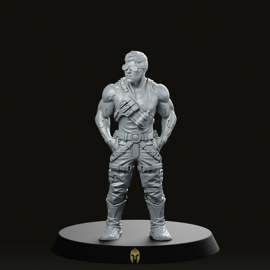 Cyberpunk Male P Nomad Tanktop Standby Miniature - We Print Miniatures -Papsikels Miniatures