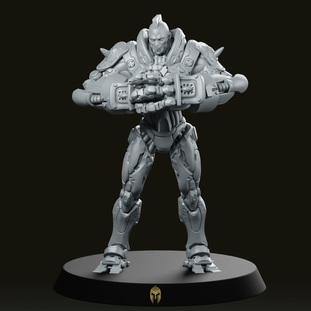 Cyborgpunk Heavy Goon Bone Crusher Miniature
