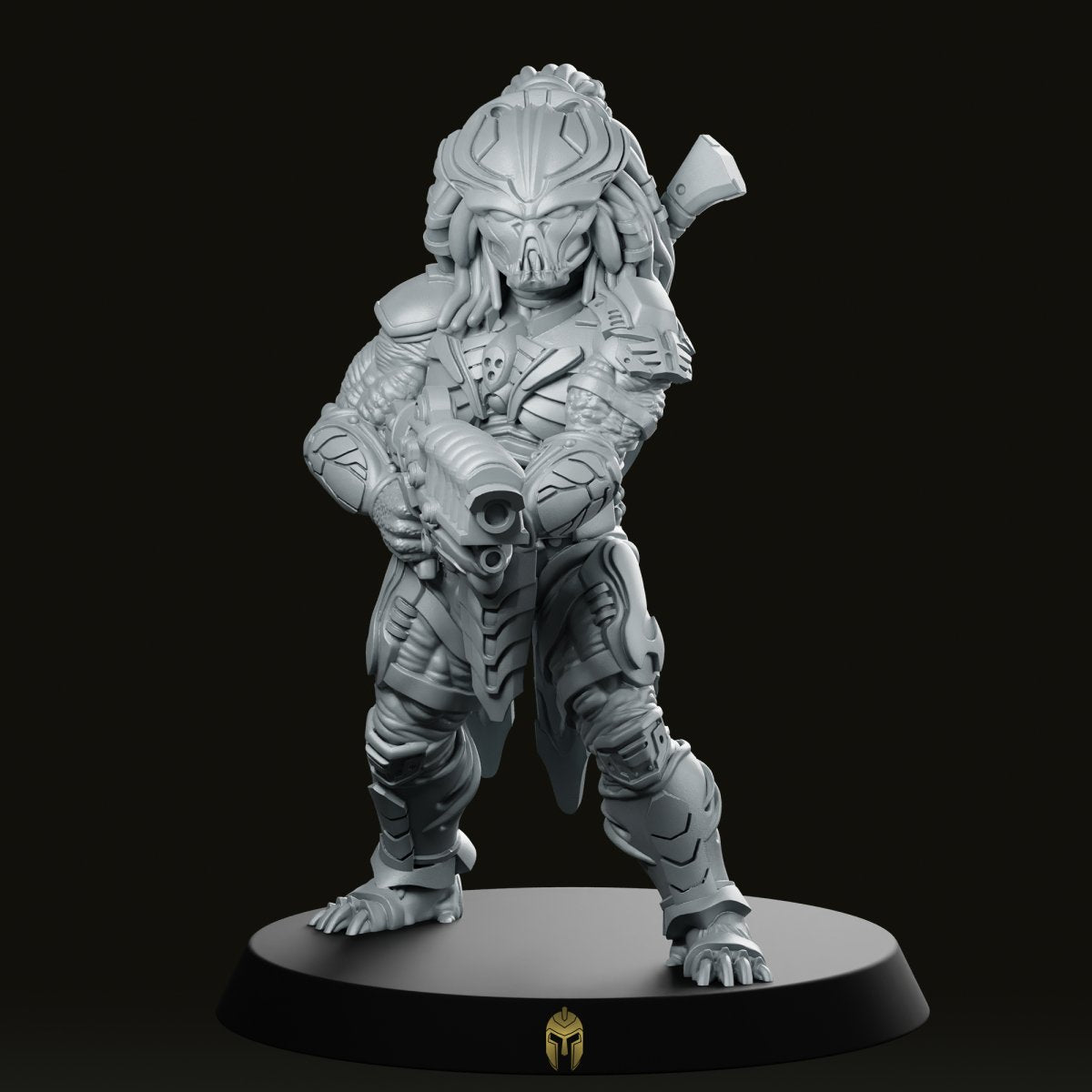 Death Squad Heavy Weapon Skull Hunter Miniature - We Print Miniatures -Papsikels Miniatures