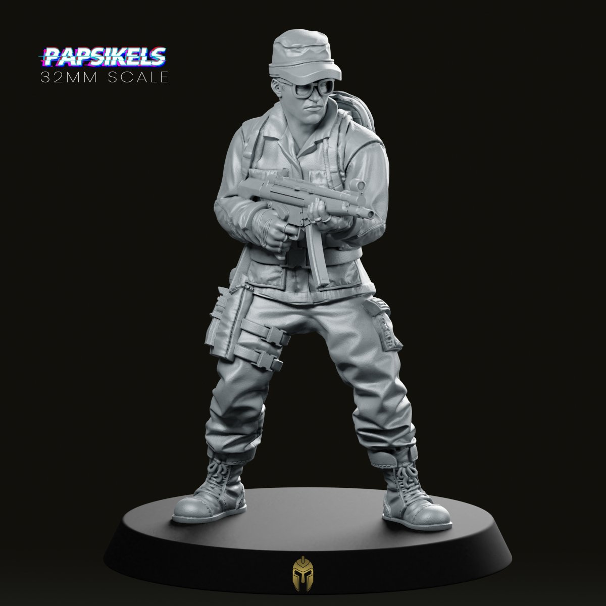 Doryen with Machine Gun Miniature - We Print Miniatures -Papsikels Miniatures
