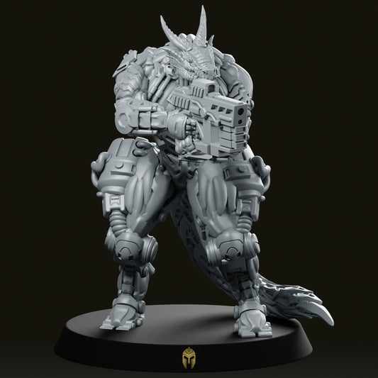 Dragonborn Cyborg Soldier Jukaris The Swift Miniature - We Print Miniatures -Papsikels Miniatures