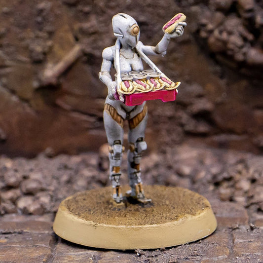 Droid Merchant Cyberpunk Miniature - We Print Miniatures