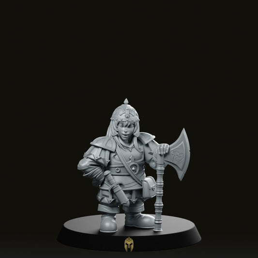 Dwarf Female Fantasy Miniature - We Print Miniatures