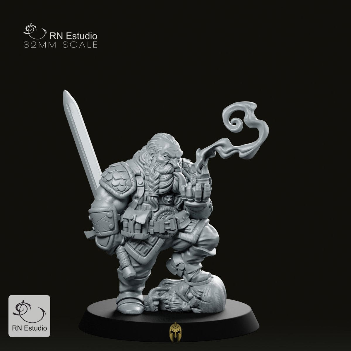Dwarf Garaldir Pipe Miniature - We Print Miniatures
