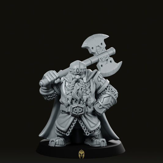 Dwarf Uddir Thunderaxe Miniature - We Print Miniatures -RN Estudio