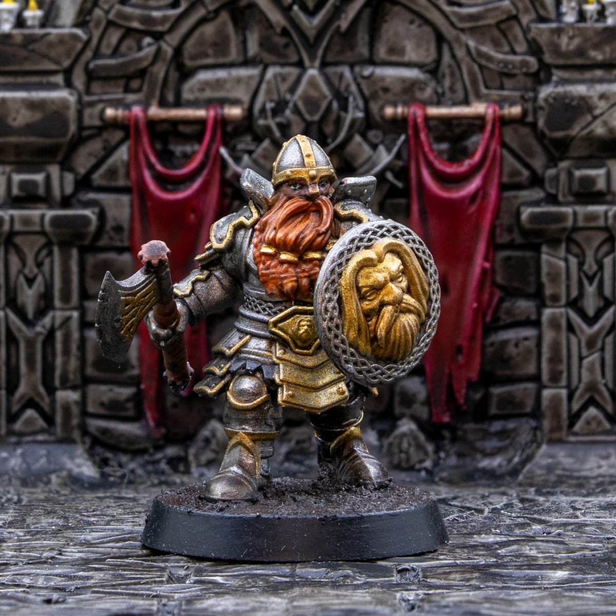 Dwarf Warrior With Axe and Shield - We Print Miniatures -DungeonDog
