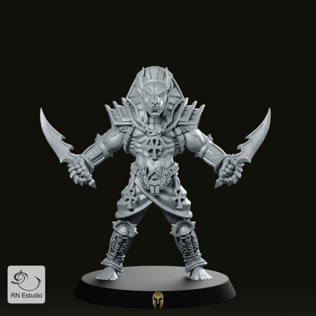Egyptian Anubti warrior with daggers Miniature - We Print Miniatures