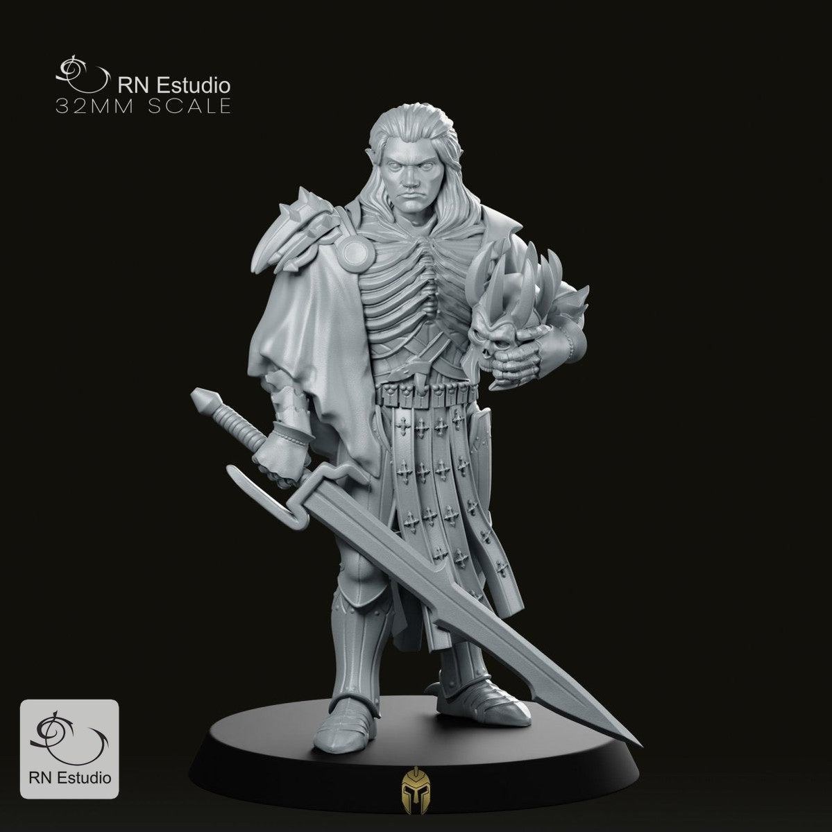 Elf Deathknight Arnodin Miniature - We Print Miniatures