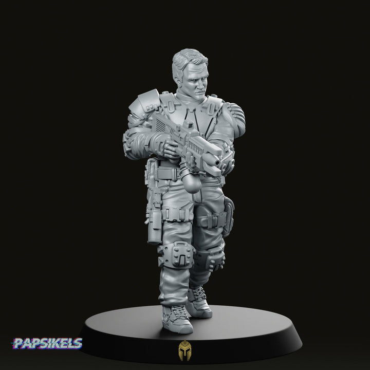Ex-terminator E 5000 Miniature Sci-Fi Machine Gunner Soldier
