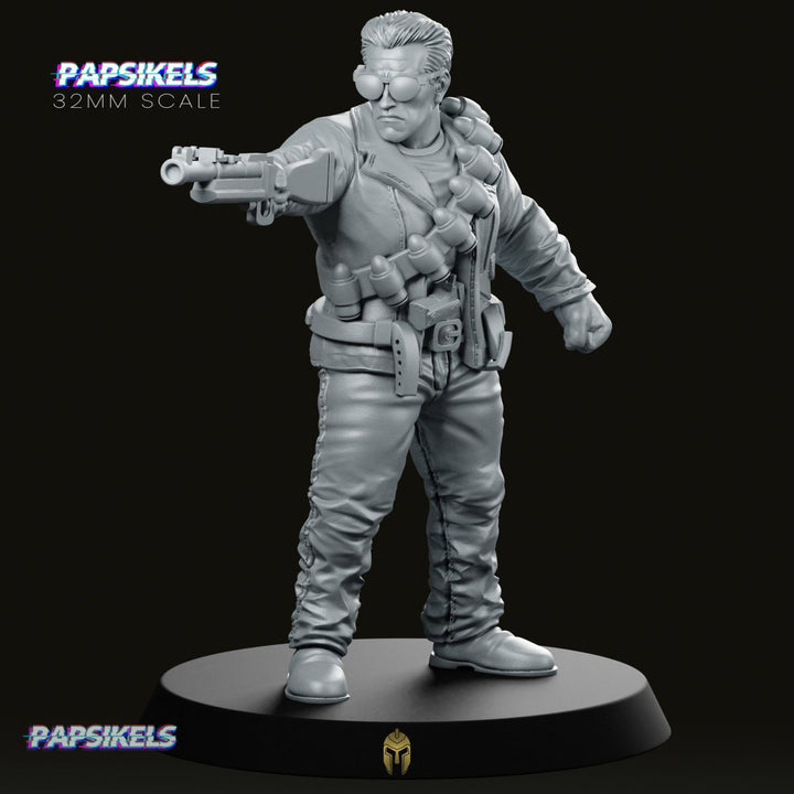 Exterminator Gang Member Shotgun Miniature Sci-Fi Biker