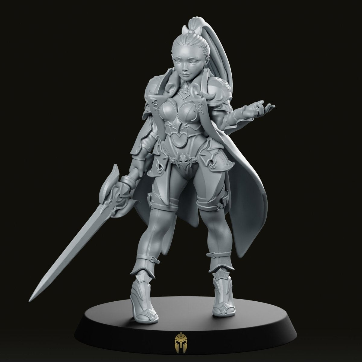 Fantasy Ainara Warrior Miniature - We Print Miniatures -RN Estudio
