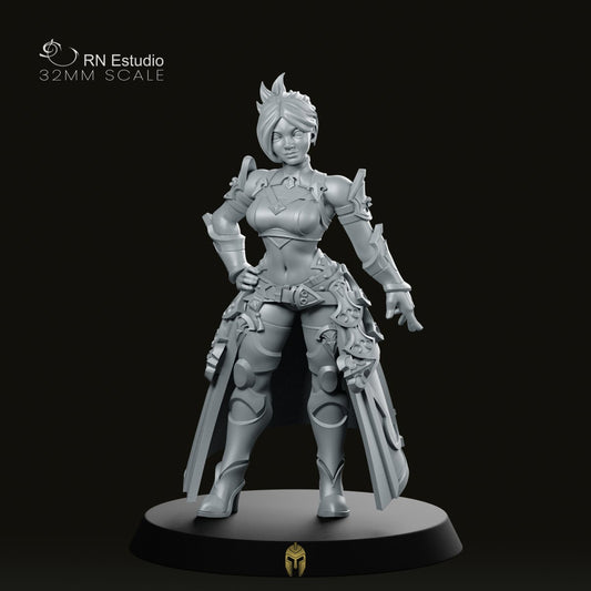 Fantasy Female Lolissa Bladeguard Miniature - We Print Miniatures -RN Estudio