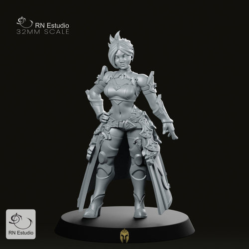 Fantasy Female Lolissa Bladeguard Miniature - We Print Miniatures -RN Estudio