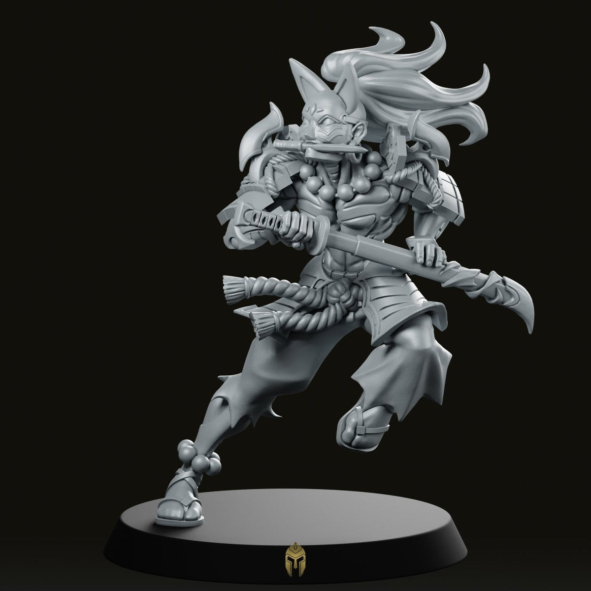 Fantasy Oni Samurai JRPG Miniature - We Print Miniatures -RN Estudio